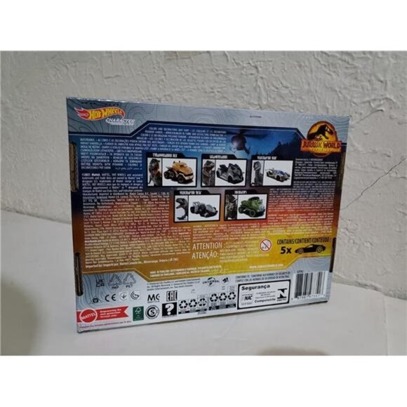 Jurassic World Hot Wheels Character Cars T Rex Die Cast Car 5-Pack Collection - Picture 6 of 7